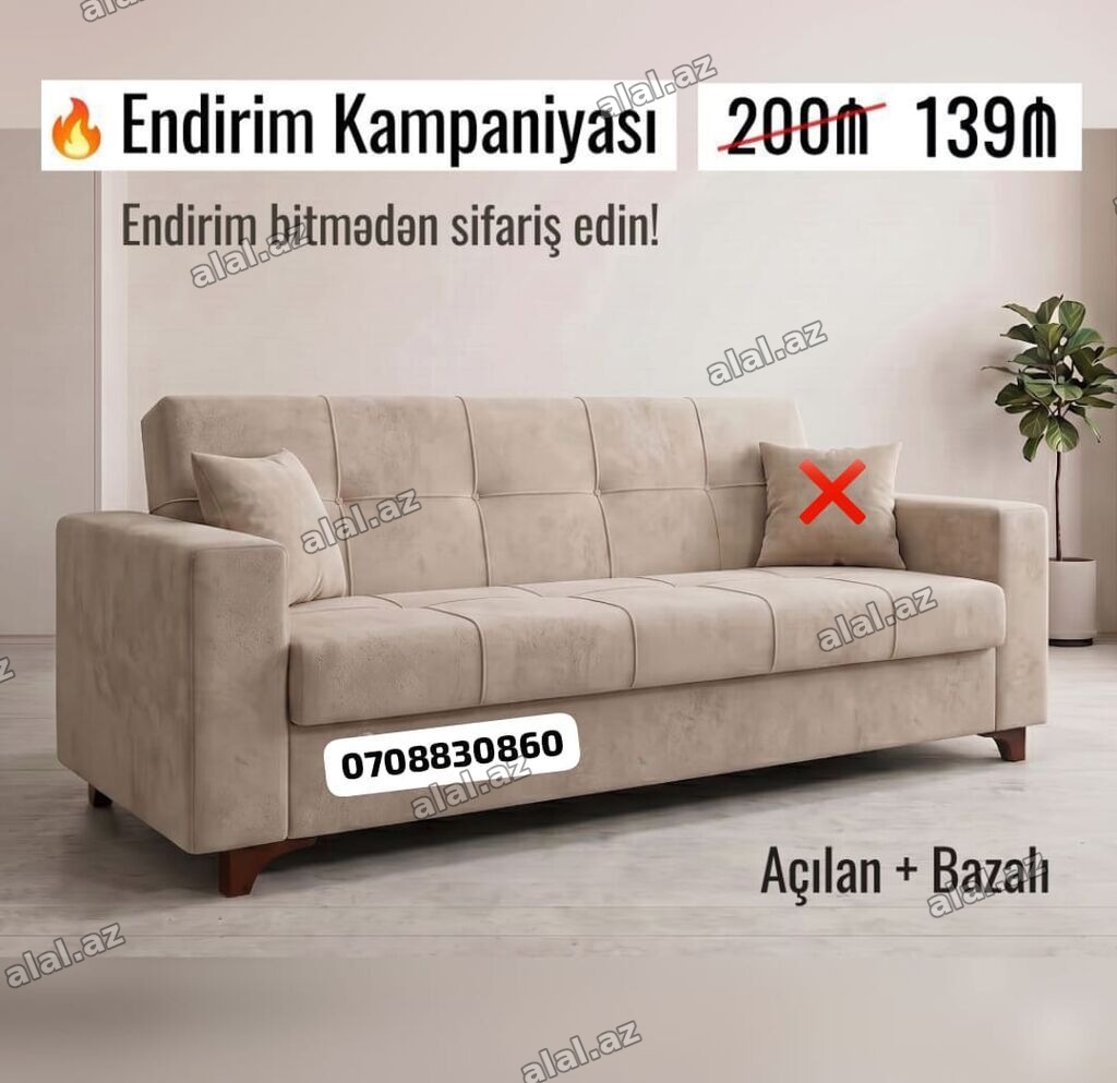 Divan-kravat, Yeni, Açılan, Bazalı, Parça, Ödənişli çatdırılma