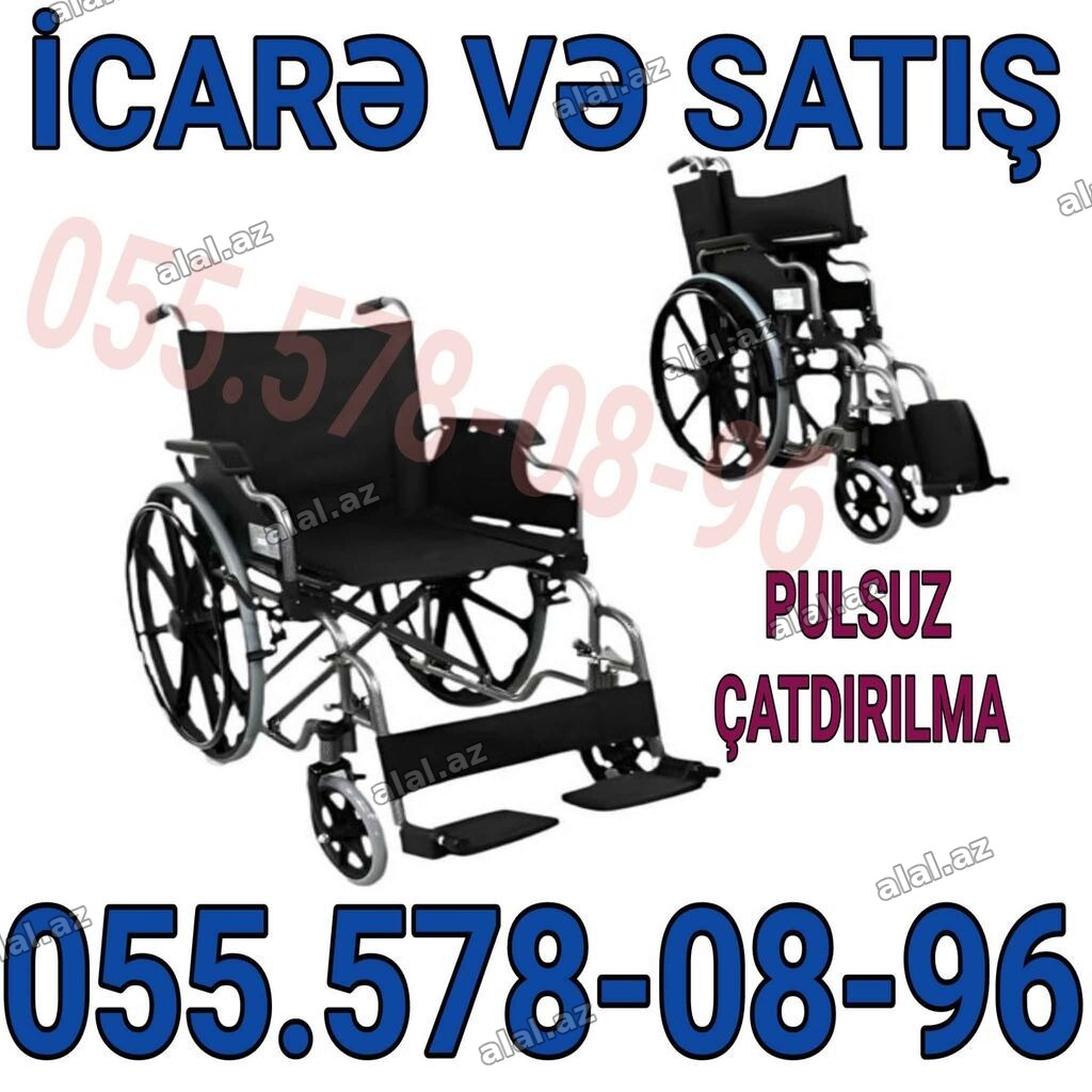 Əlil arabası – icarə və satış - Möhkəm metal karkas, qara rəngli