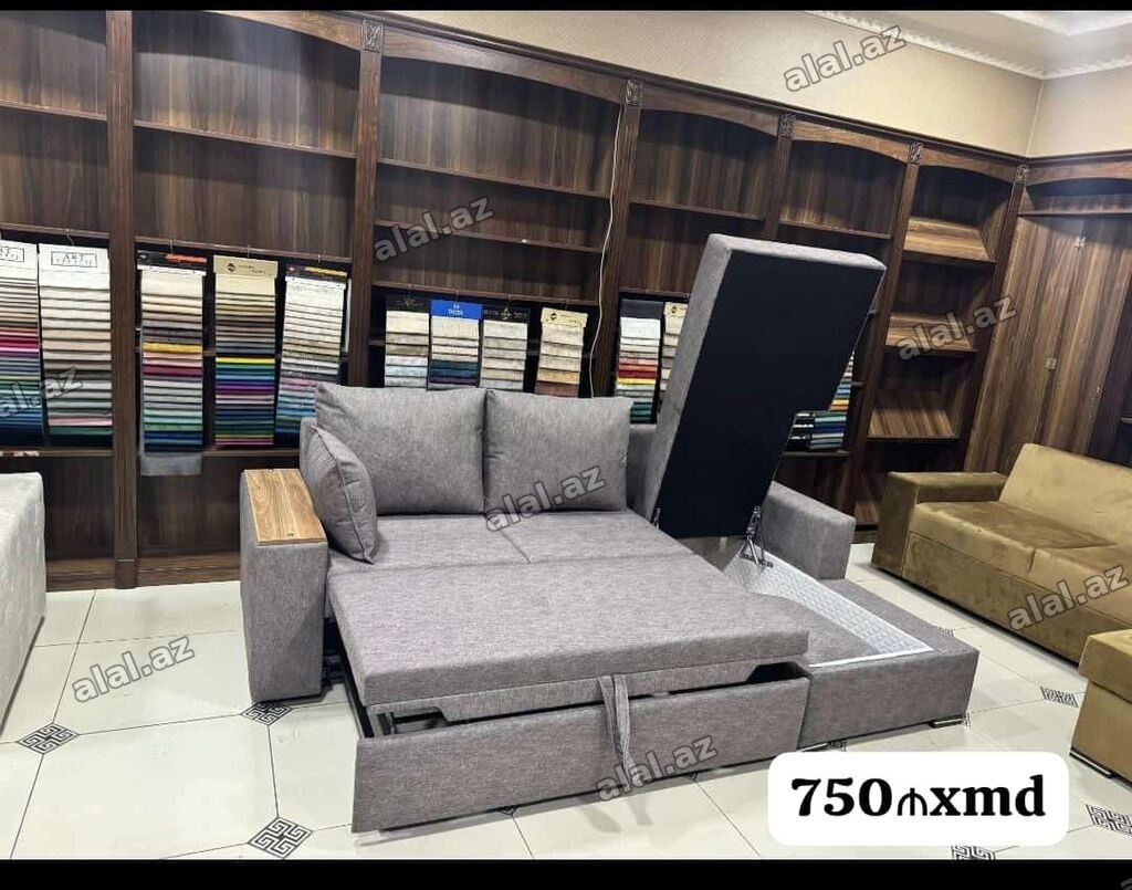Çevrilə bilən künc divan - Mexanizm: açılıb-yığılma sistemi ilə iki