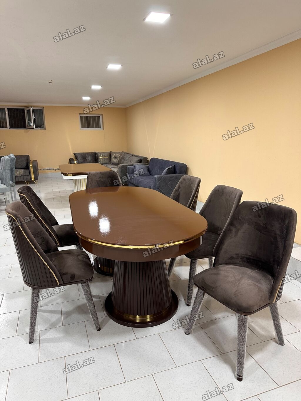 Qonaq otağı üçün, Yeni, Açılmayan, Oval masa, 6 stul