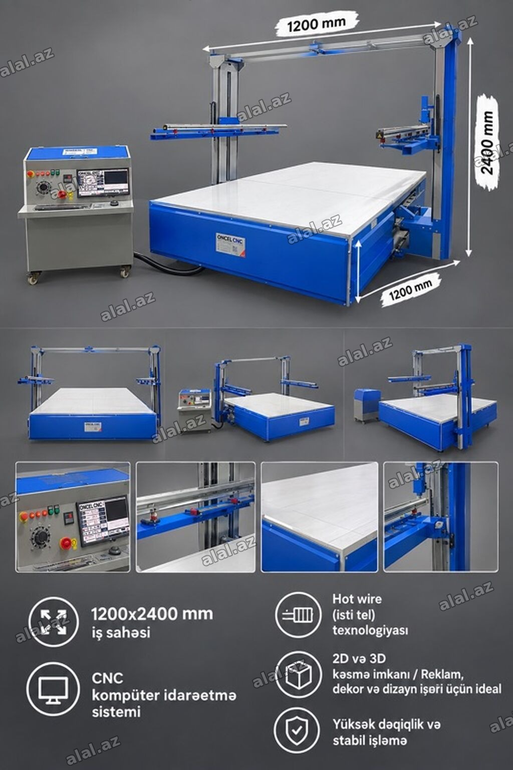 CNC isti tel (Hot Wire) köpük kəsim aparatı Məhsulun xüsusiyyətləri