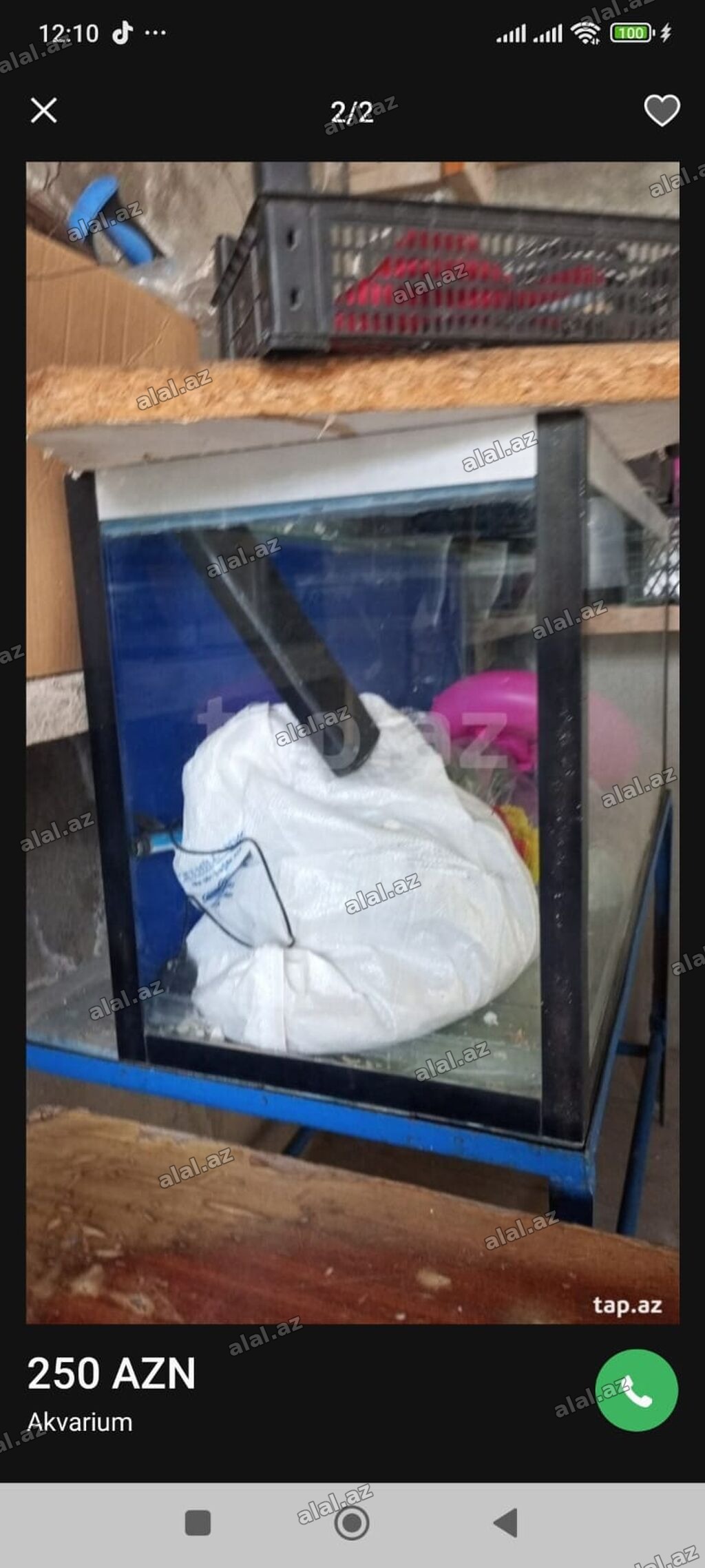 Akvarium satılır. Şüşə gövdəli, düzbucaqlı formalı iri ölçülü