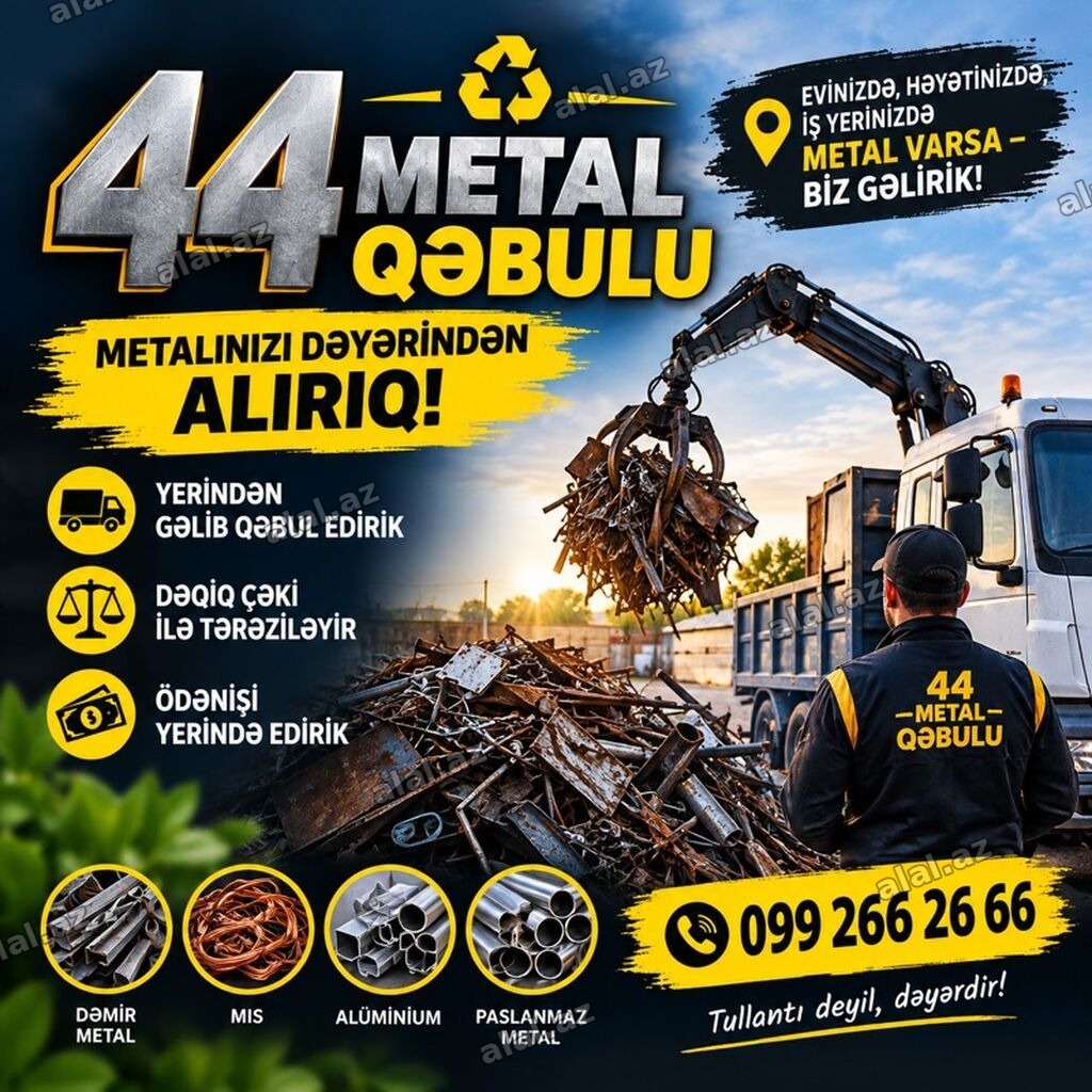 44 Metal Qəbulu 500+ metaliniz olduqda Xidmətlər: - Yerinizdən