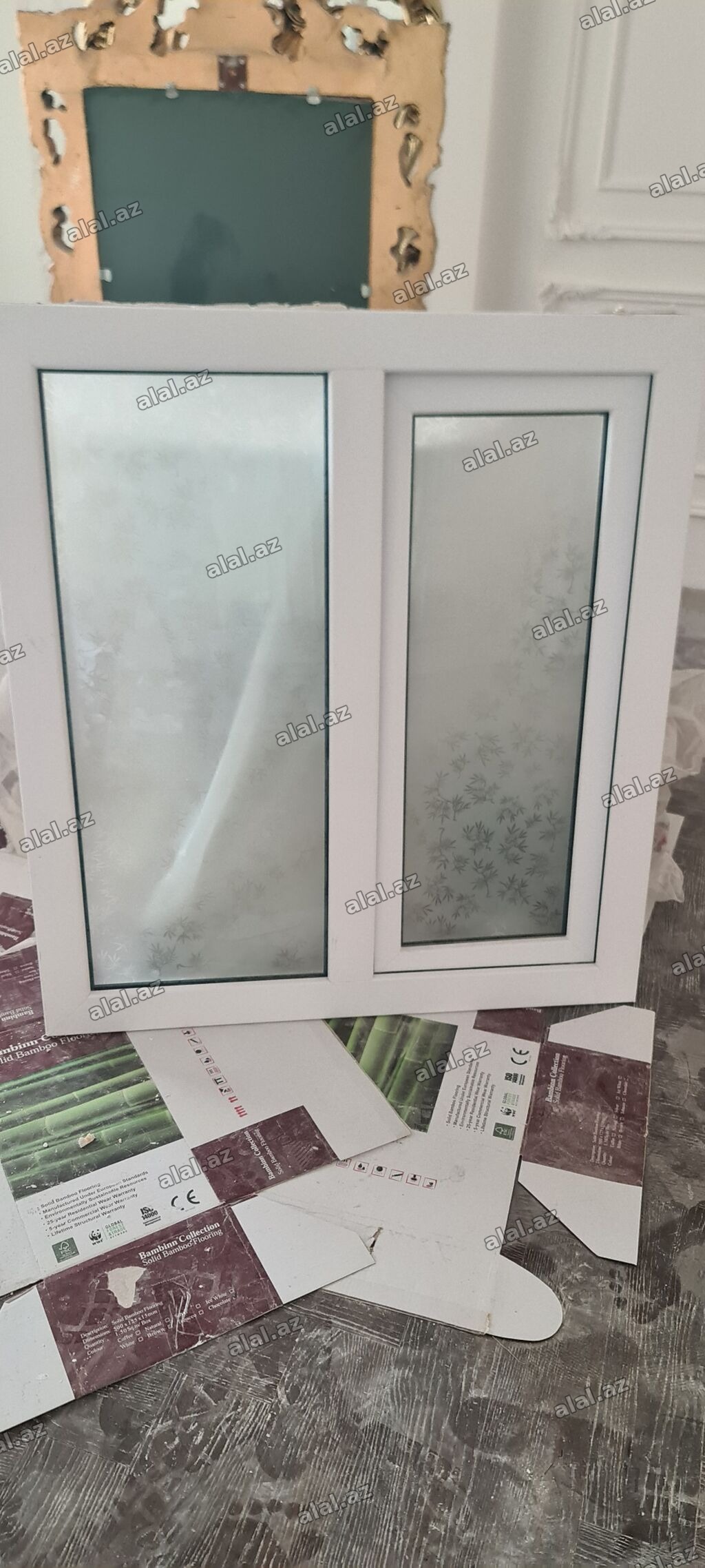 PVC pəncərə bloku - Material: ağ rəngli PVC profil - Quruluş: 2