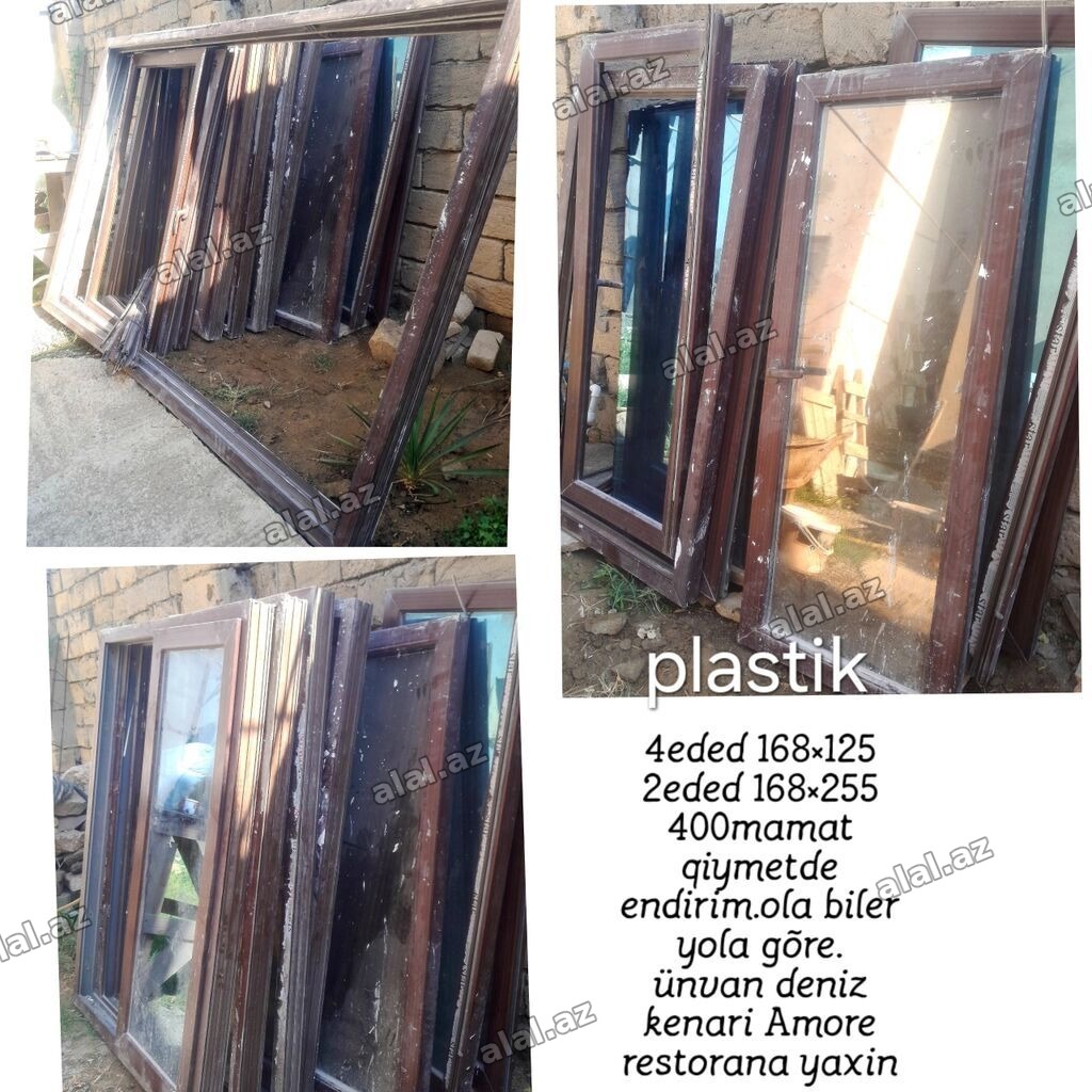Plastik pəncərə və qapı çərçivələri - 4 ədəd ölçü: 168 × 125 sm - 2
