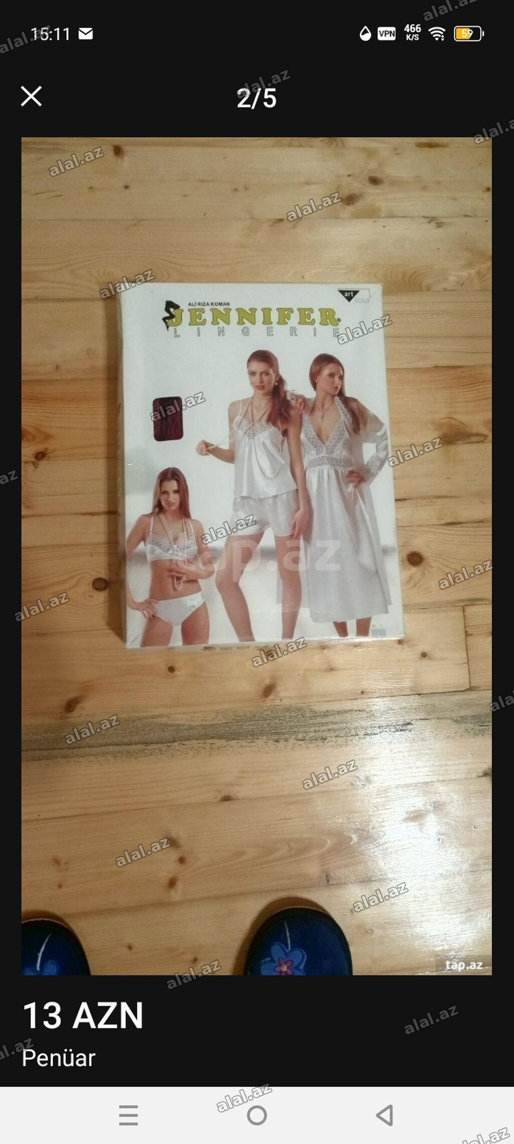 JENNIFER Lingerie markalı qadın penüarı və gecə donu dəsti. - Rəng