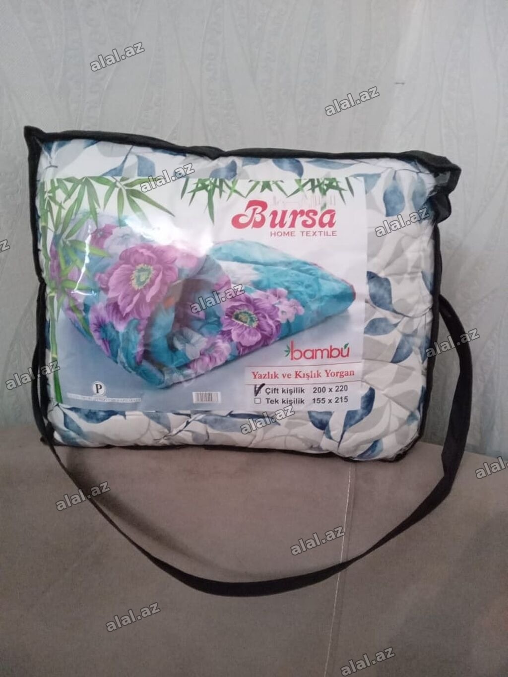 Bursa Home Textile bambu seriyasından yorgan və yastıq dəst.80 m