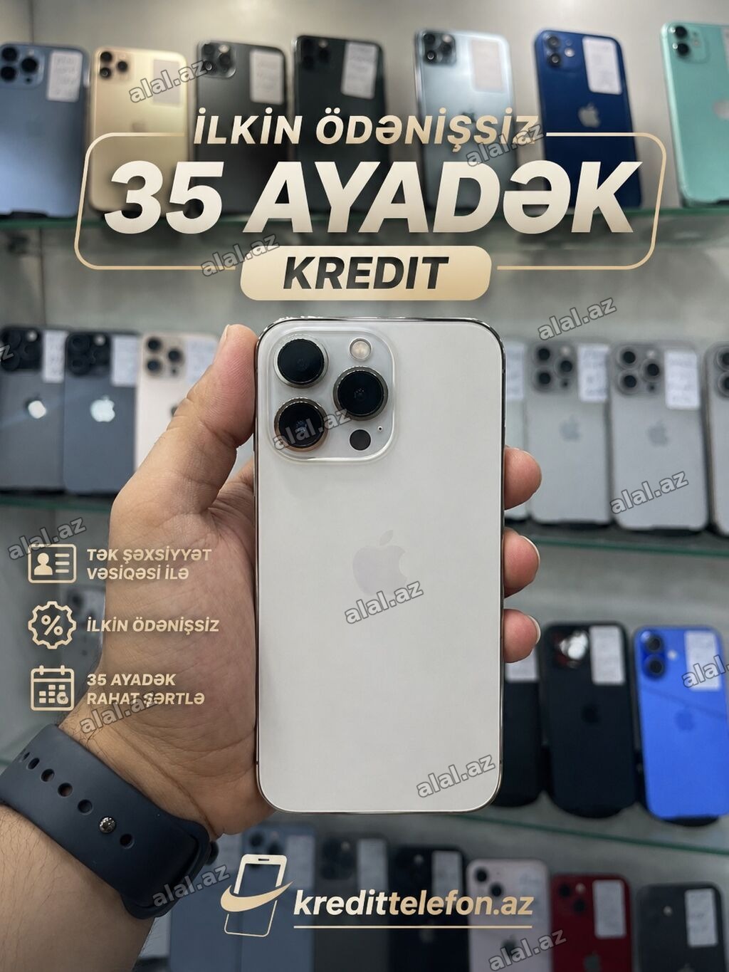 IPhone 13 Pro, 128 GB, Qızılı, Zəmanət, Kredit, Simsiz şarj