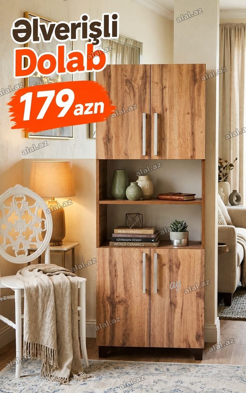 Əlverişli Dolab – 179 azn Təbii ağac teksturalı, çoxfunksiyalı