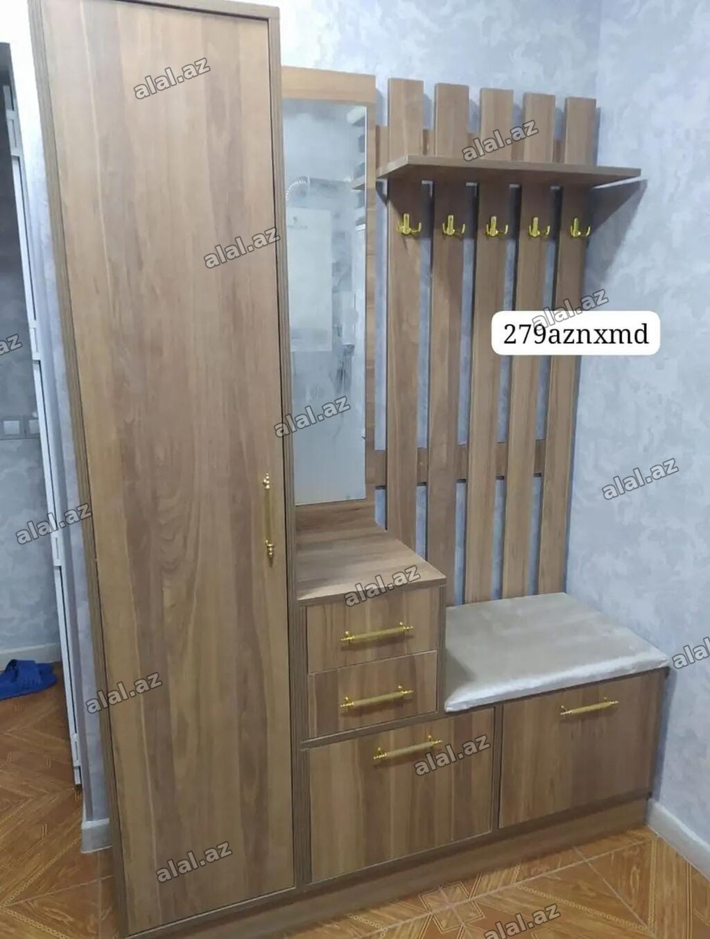 Daxilolma dəsti – çoxfunksiyalı dəhliz mebeli - Material: ağac